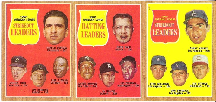 1962 Topps '61 League Leaders..